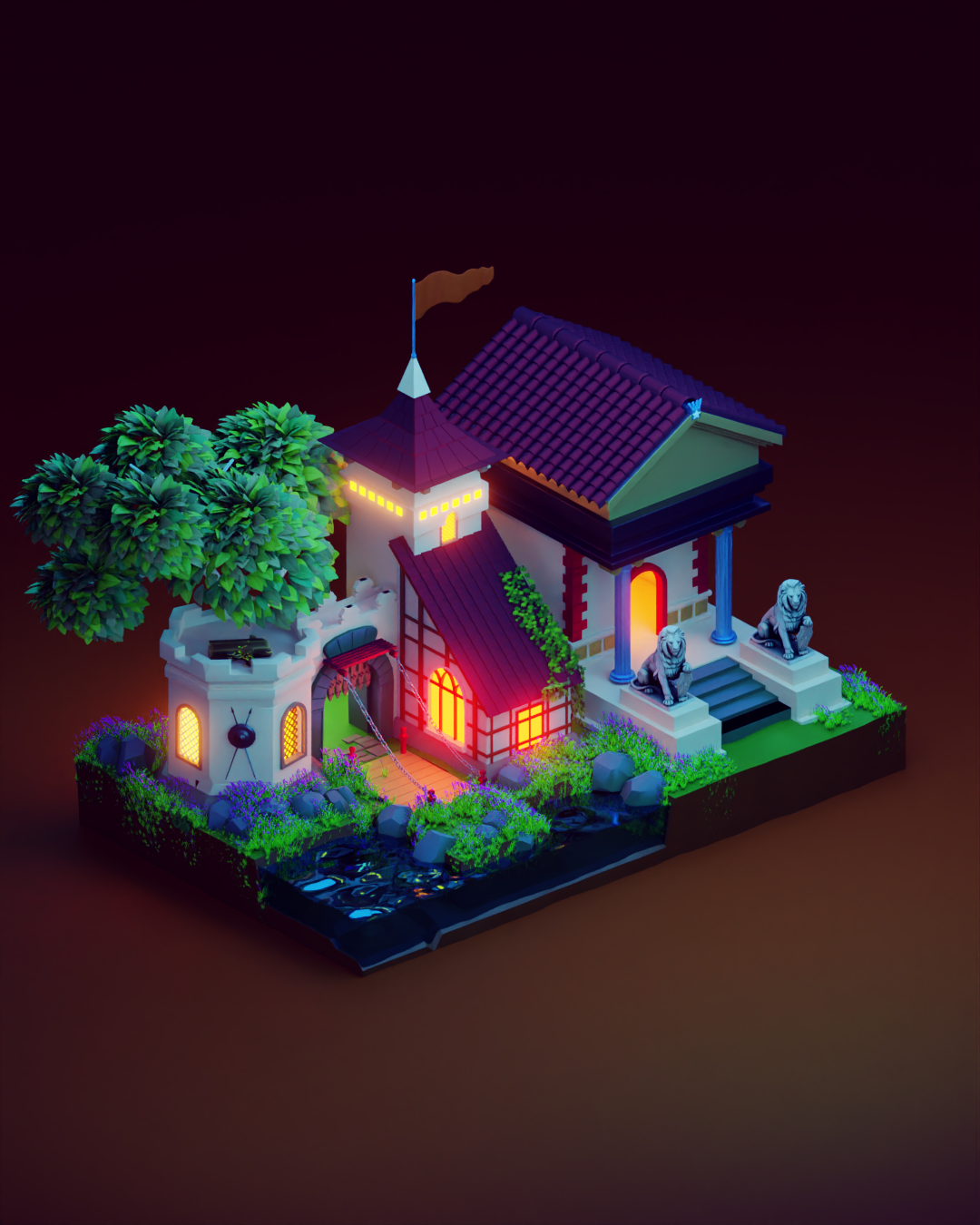 lowpoly castle preview image 1